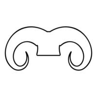 Ram horns farm animal concept contour outline line icon black color illustration image thin flat style vector