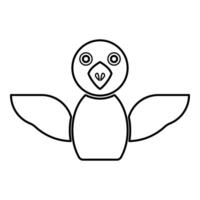 Bird contour outline line icon black color illustration image thin flat style vector
