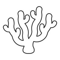 Coral contour outline line icon black color illustration image thin flat style vector