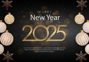 golden Gradient new year 2025 template vector
