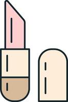 Pink open lipstick is standing on white background vector