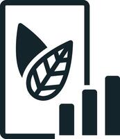 Green business growing showing sustainability progress with graph icon vector
