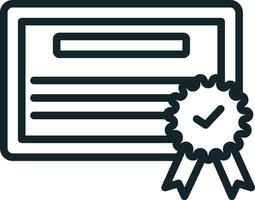 Online education certificate representing learning achievement with approved diploma vector