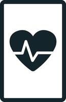 Smartphone showing heartbeat icon for mobile healthcare app vector