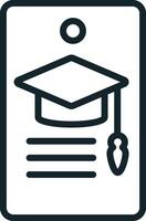 Online education graduation certificate icon representing e-learning vector