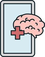 Smartphone showing medical app for improving brain health vector