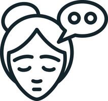 Simple yet powerful line art illustration representing the concept of mental health vector