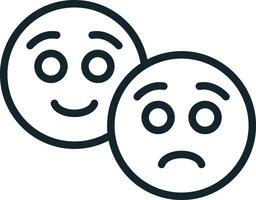 Happy and sad mood representing mental health issues vector