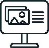 Online learning platform displaying educational content on computer monitor vector