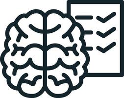 Human brain analyzing and checking tasks on checklist vector