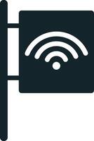 Public wifi hotspot sign indicating free wireless internet connection in smart city vector