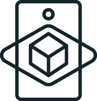 Smartphone showing augmented reality cube, concept of online learning vector