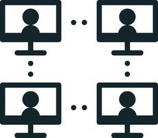 Computer network connecting business people working remotely for smart city vector