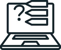 Online survey being filled on laptop computer screen vector