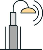 Smart street light transmitting data for smart city management vector