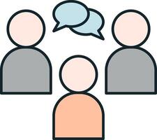 Three people are having a conversation with speech bubbles about psychology vector