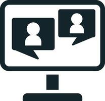 Desktop computer displaying online chatting interface vector
