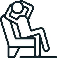 Stick figure relaxing on armchair enjoying free time vector