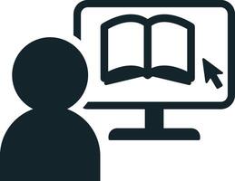 Student is learning online using a computer vector