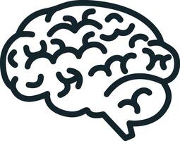 Human brain line icon representing intelligence and thought process vector