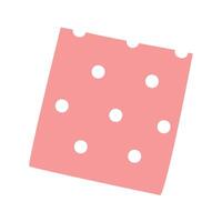 Medical patch is a single pink sliced piece with holes. Adhesive bandage for first aid in case of wounds, operations, skin damage. Protection of an open wound from infection. Pink illustration vector
