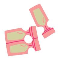 Suppositories for internal action, a flat contour icon in the form of a medicine. Candles in a blister for the treatment of diseases in a pink package. element highlighted on a white background vector