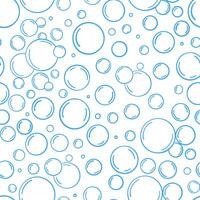Water bubble. Doodle seamless pattern line bubbles. Sketch rounded fizzy drink shapes. Air foam soap. Aqua shower drop and sparkle background. illustration vector