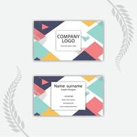 Print a modern business card template with geometric shapes. vector