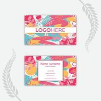 Print Abstract shapes business card template. vector