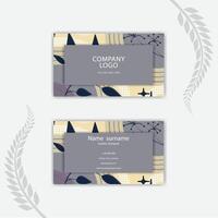 Print an Elegant business card template with a floral design. vector
