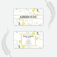 Print Colorful circles business card. vector
