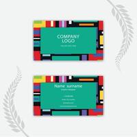 Print colorful Abstract geometric shapes business card template. vector