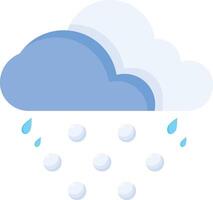 Cloud with Rain and hailstones falling vector