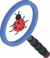 Bug Finding Icon Magnifying Glass with Ladybug vector