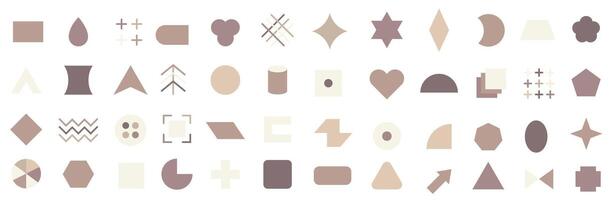 A set of geometric shapes. Simple geometric shapes icon collection in pastel colors. vector
