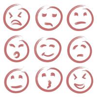 Emoticons. Set of emotions. Different emotions. vector