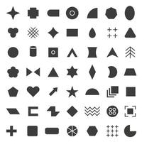 Dark icons. A set of geometric shapes. Simple geometric shapes icon collection. vector