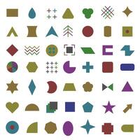 Simple geometric shapes icon collection. Color icons. A set of geometric shapes. vector