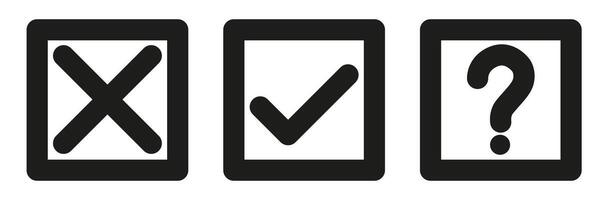 A set of dark flat checks and crosses. vector