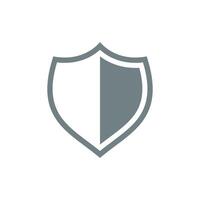 Half Shield Shape Icon Template vector