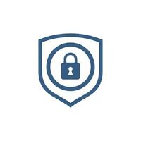 Circle and Padlock Shield Icon Template vector