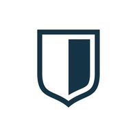 Shield Half Shadow Shape Icon Template vector