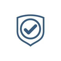 Approve Check Mark Tick Shield Icon Template vector