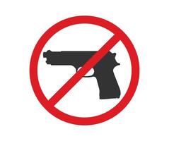 Gun Not Allowed Icon Sign, Weapons Prohibited symbol. vector