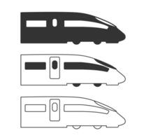 High speed train icon symbol set. illustration image. Isolated on white background. vector