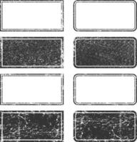 Realistic Stamps frames icon shape set. Stamp grunge ink rubber labels sign collection. Isolated on white background. Black round and square stamp border pack vector