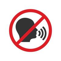 Noise prohibition symbol sign, keep quiet, observe silence icon 2 vector