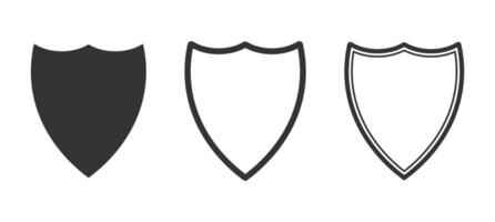 Web Security shield icon shape symbol set. Police badge logo sign collection. 4 vector
