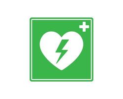 AED emergency defibrillator icon sign symbol. First aid Automated external defibrillator. heart symbol vector