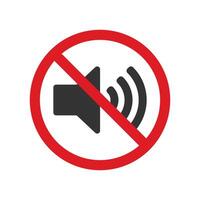 Noise prohibition symbol sign, keep quiet, observe silence icon. vector
